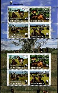 Гвинея Биссау 2008, Антилопы, WWF, малый лист